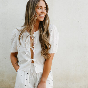 Brunette The Label Poplin Tie Up Top