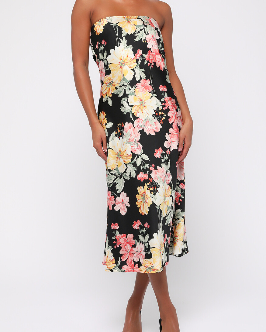 Lulus Aire Strapless Midi Dress