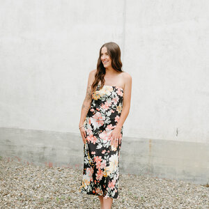 Lulus Aire Strapless Midi Dress
