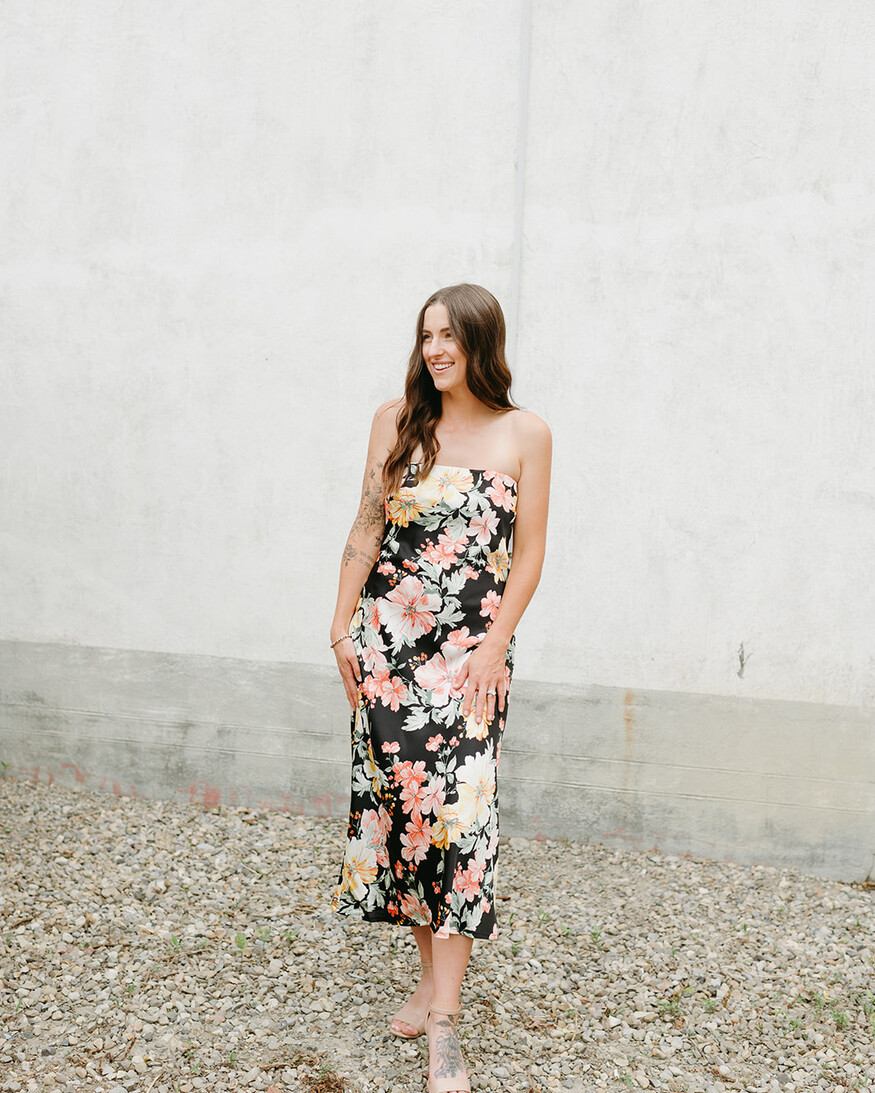 Lulus Aire Strapless Midi Dress
