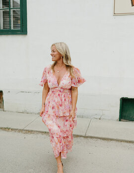 Lulus Eva Tiered Midi Dress