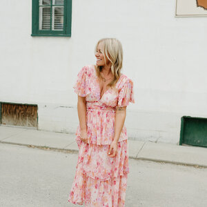 Lulus Eva Tiered Midi Dress