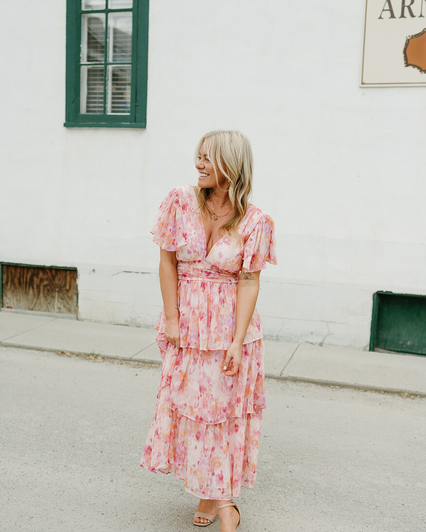 Lulus Eva Tiered Midi Dress