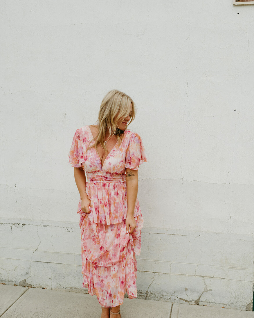 Lulus Eva Tiered Midi Dress