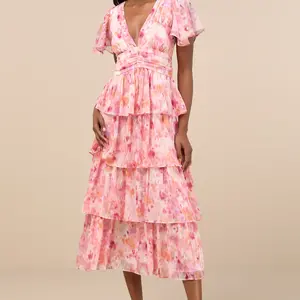 Lulus Eva Tiered Midi Dress