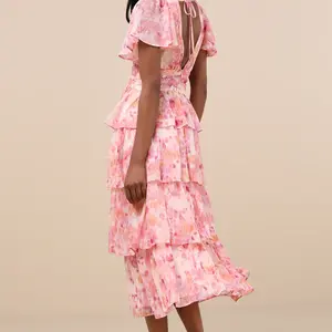 Lulus Eva Tiered Midi Dress
