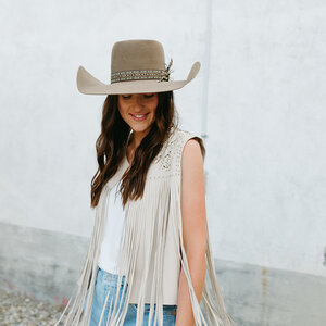 Faux Leather Fringe Vest