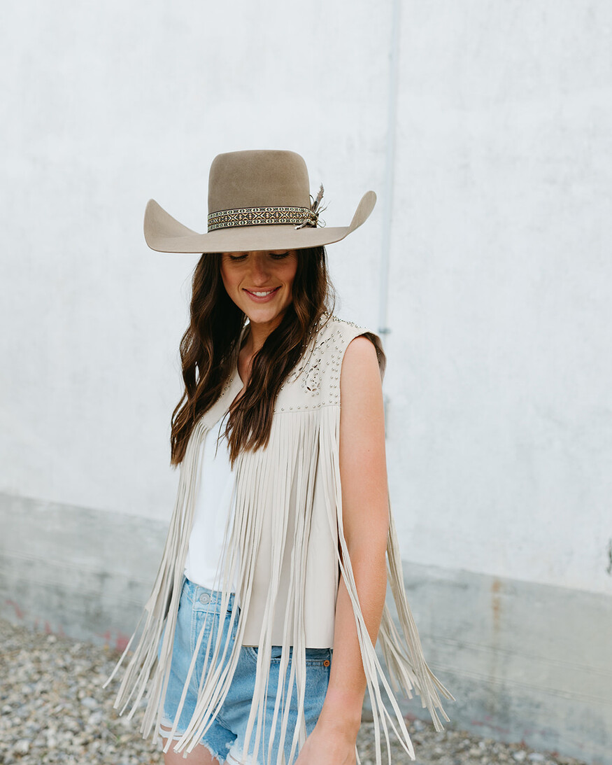 Faux Leather Fringe Vest