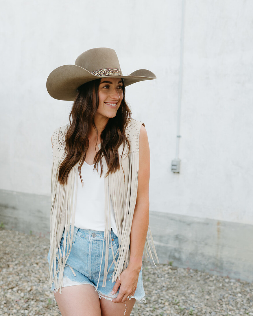 Faux Leather Fringe Vest