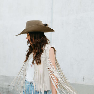 Faux Leather Fringe Vest