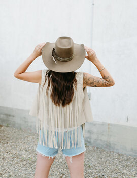 Faux Leather Fringe Vest