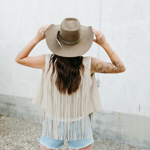 Faux Leather Fringe Vest