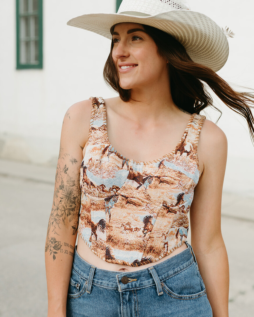 Horse Jacquard Corset