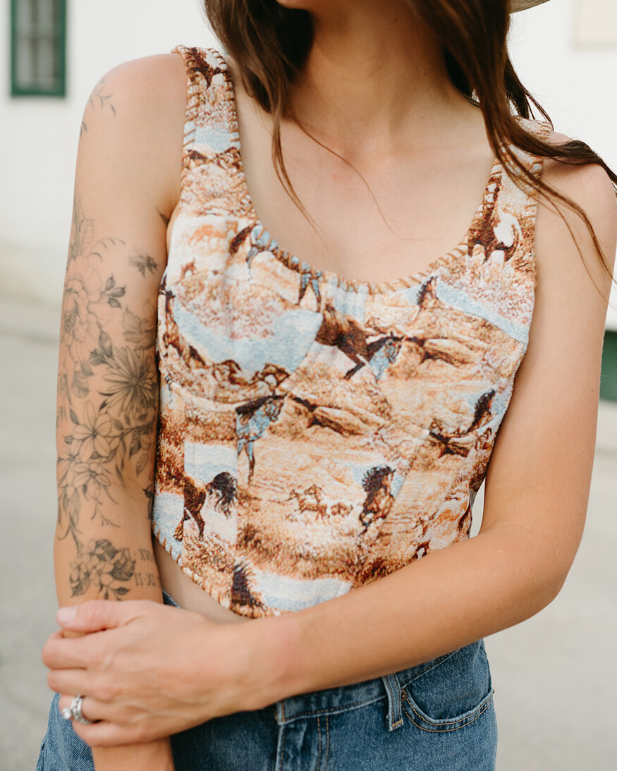 Horse Jacquard Corset