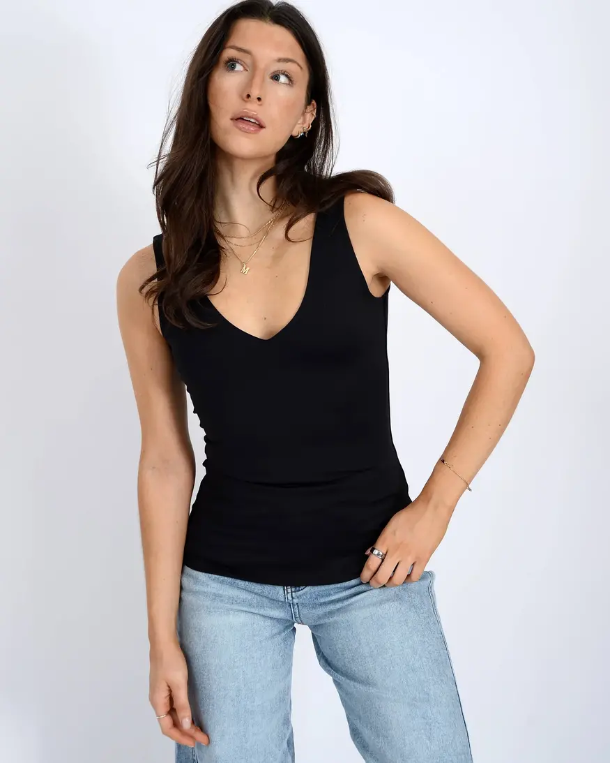 RD Style Valentina Double V-Neck Top