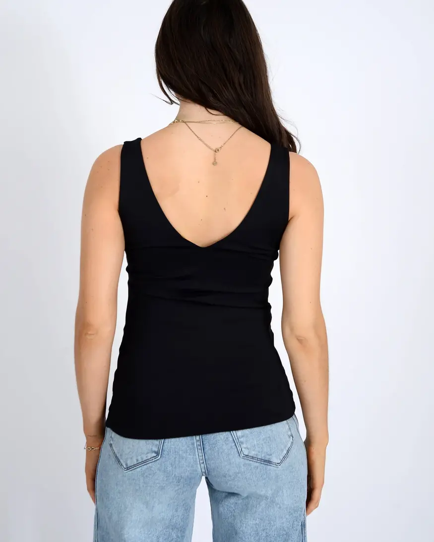 RD Style Valentina Double V-Neck Top