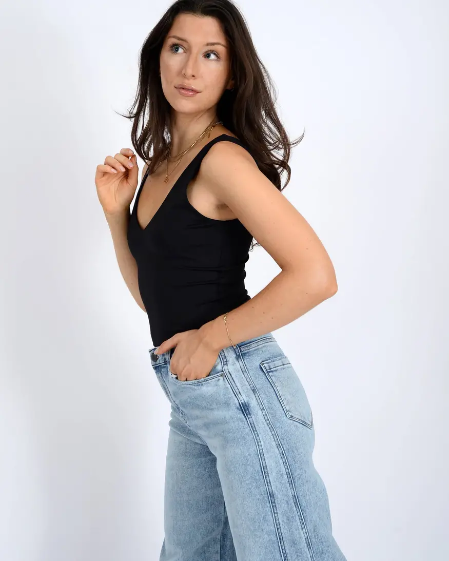 RD Style Valentina Double V-Neck Top