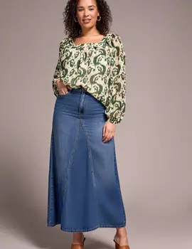 Tribal Sybdi Denim Maxi Skirt