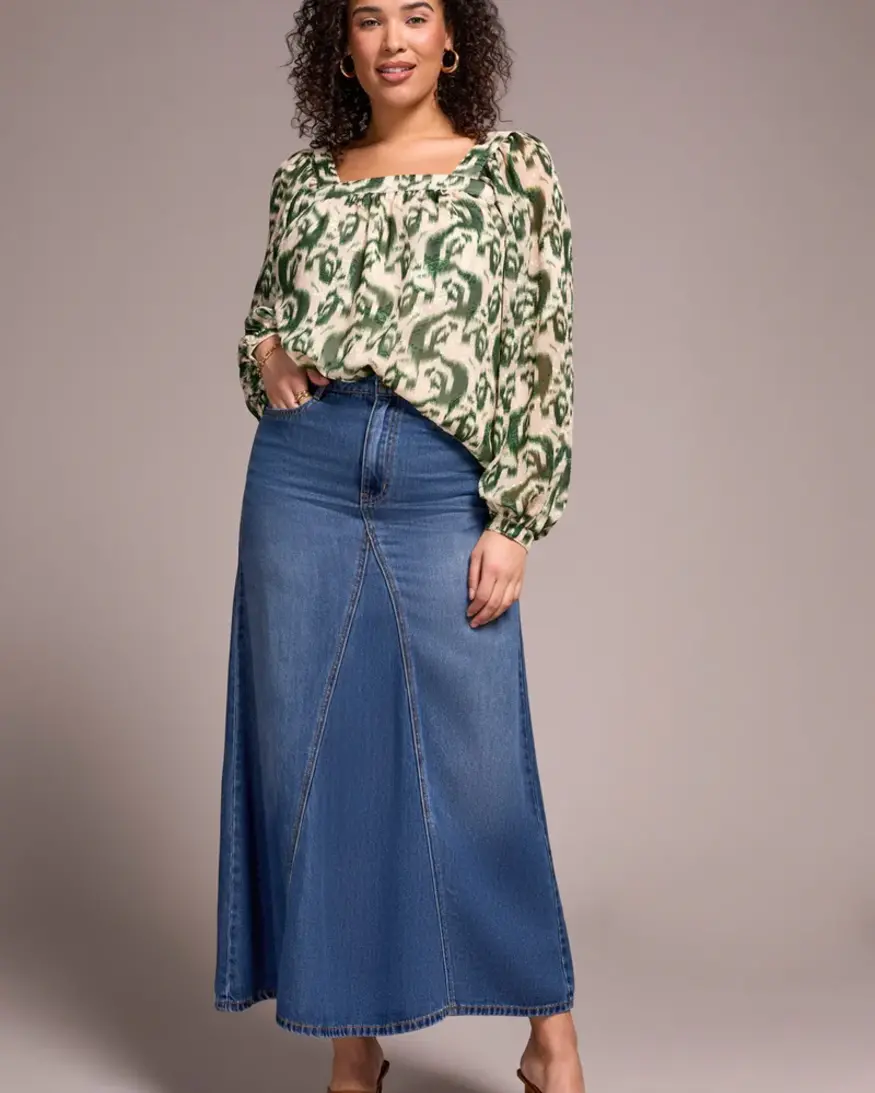 Tribal Sybdi Denim Maxi Skirt