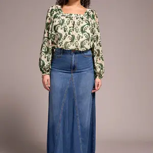 Tribal Sybdi Denim Maxi Skirt