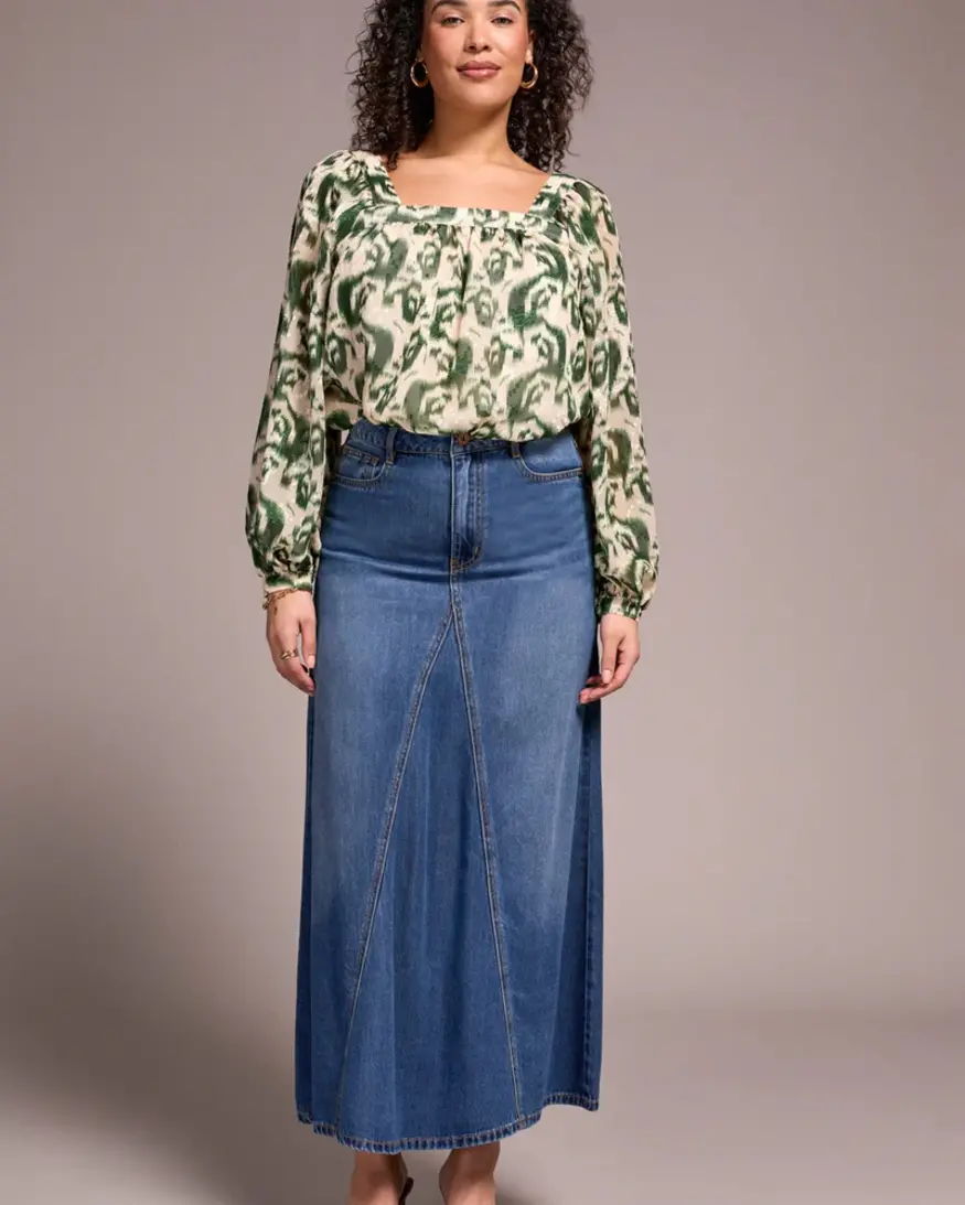 Tribal Sybdi Denim Maxi Skirt