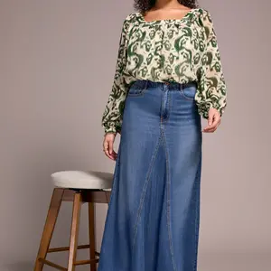 Tribal Sybdi Denim Maxi Skirt