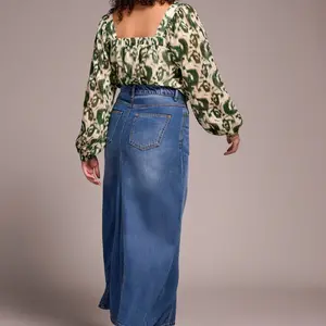 Tribal Sybdi Denim Maxi Skirt