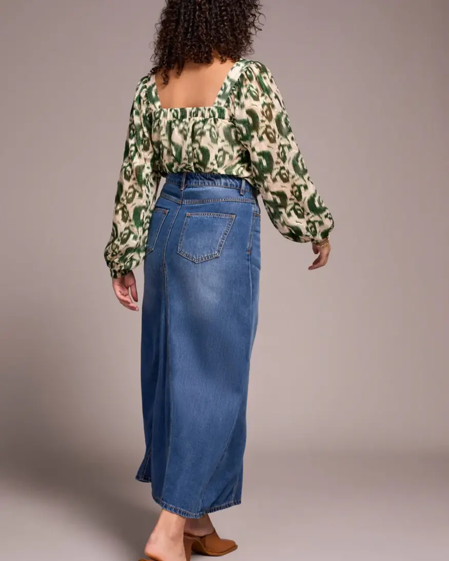 Tribal Sybdi Denim Maxi Skirt