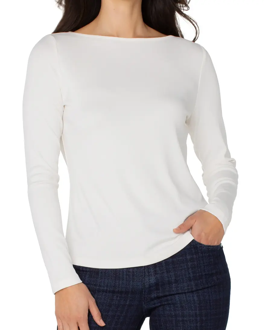 Liverpool LS Boat Neck Knit Top