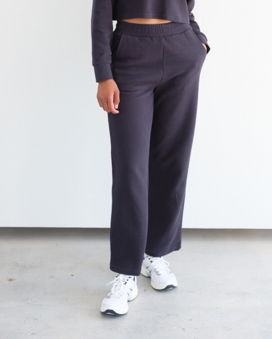 Brunette The Label Waffle Wide Leg Pant