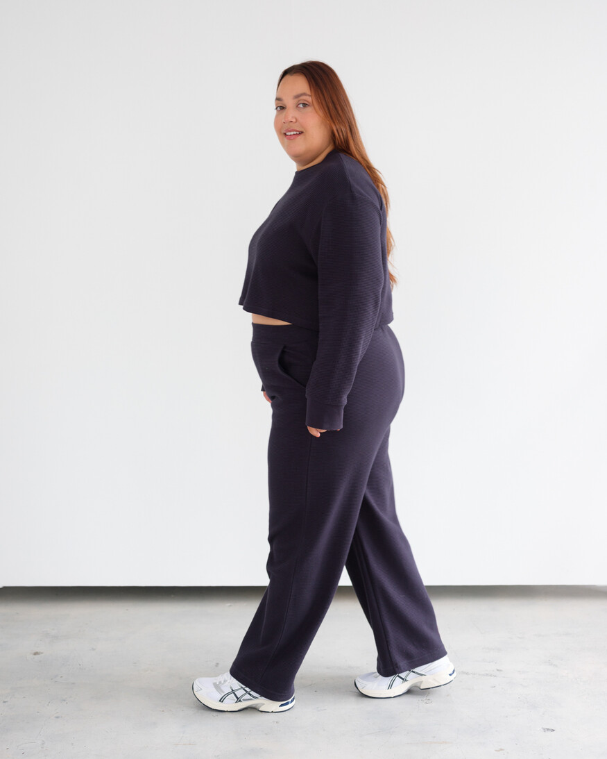 Brunette The Label Waffle Boxy LS Top