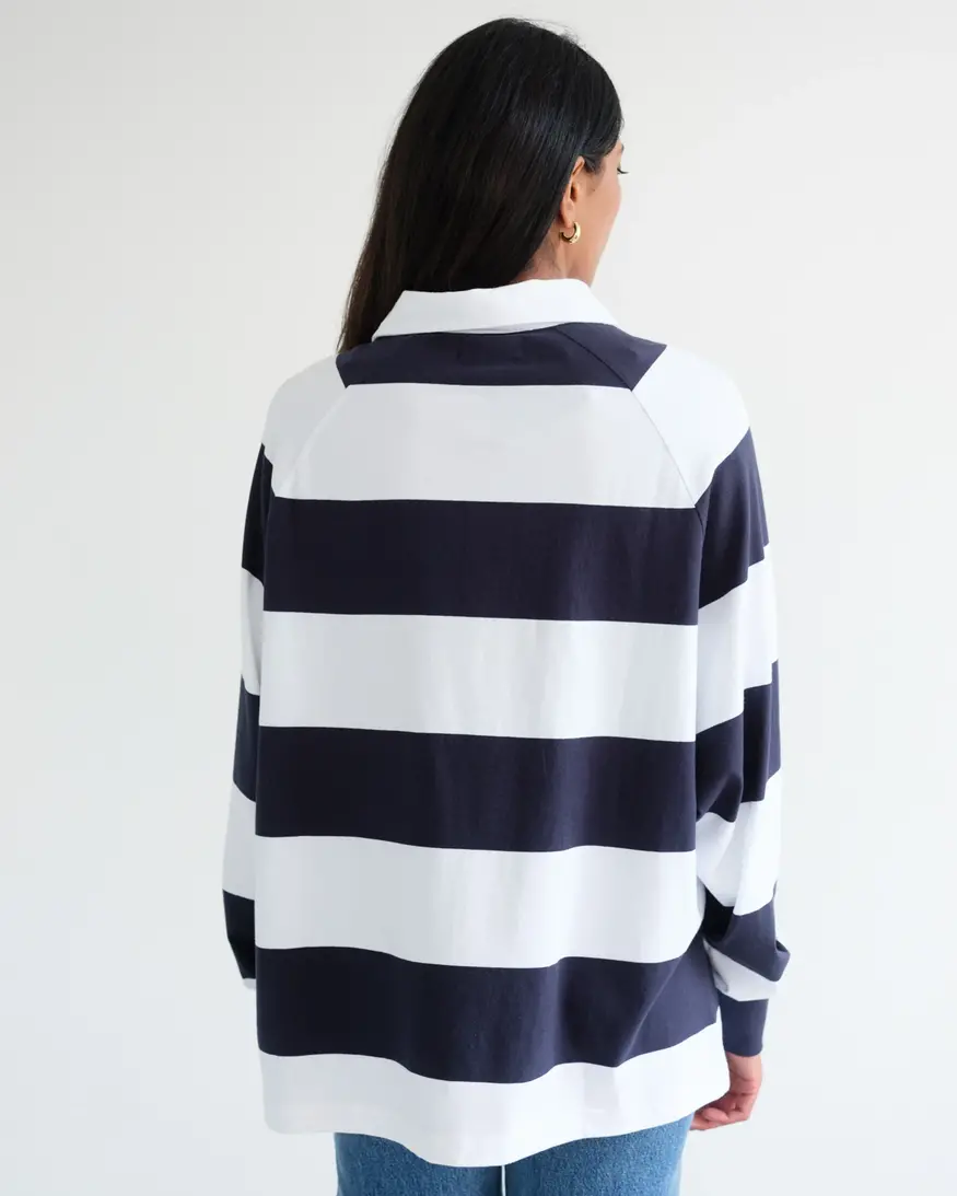 Brunette The Label Stripe Rugby Polo