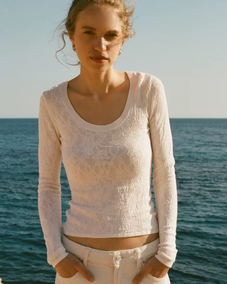 Z-Supply Tibi Scoop Mesh Sweater