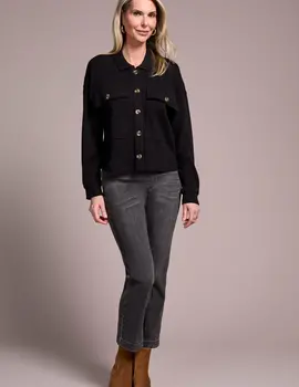 Tribal Serena Crop Knit Shirt