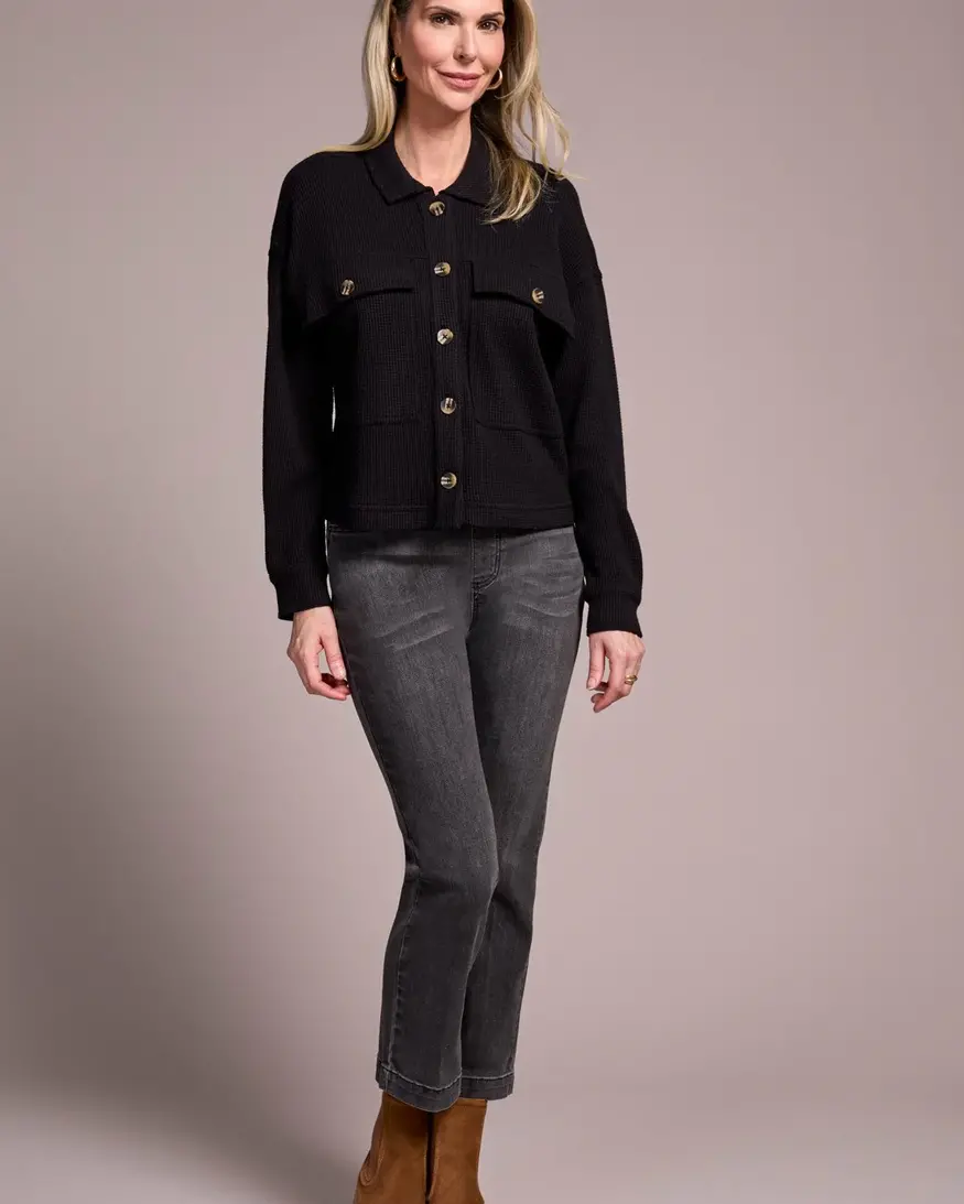 Tribal Serena Crop Knit Shirt