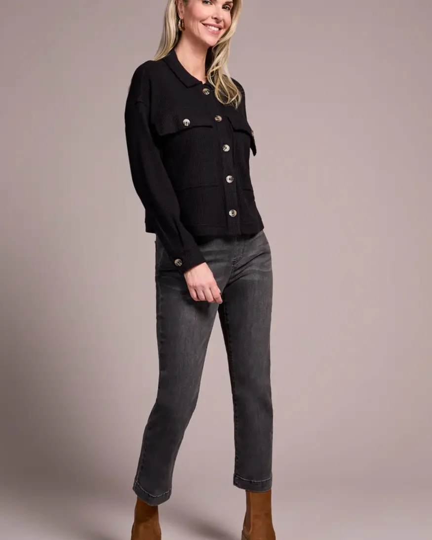 Tribal Serena Crop Knit Shirt