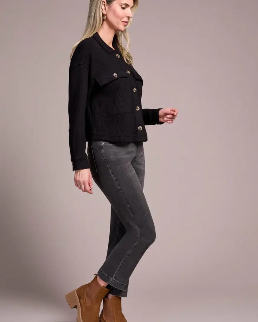 Tribal Serena Crop Knit Shirt