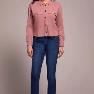 Tribal Serena Crop Knit Shirt