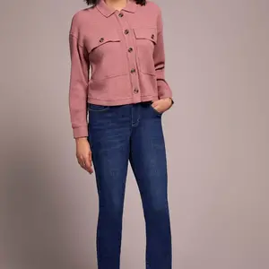 Tribal Serena Crop Knit Shirt
