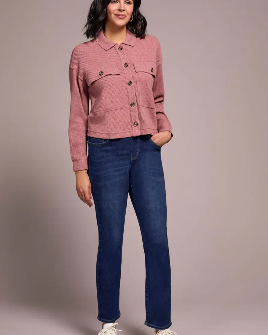 Tribal Serena Crop Knit Shirt