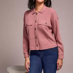 Tribal Serena Crop Knit Shirt