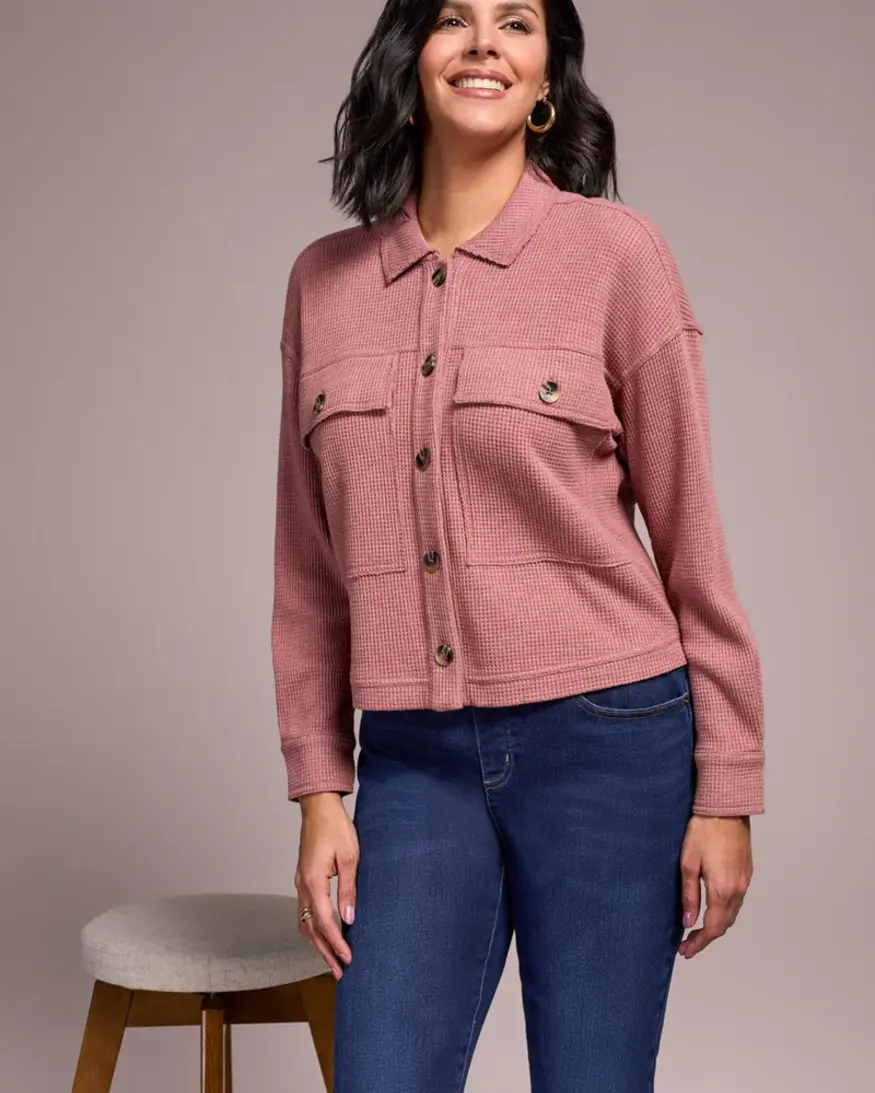 Tribal Serena Crop Knit Shirt