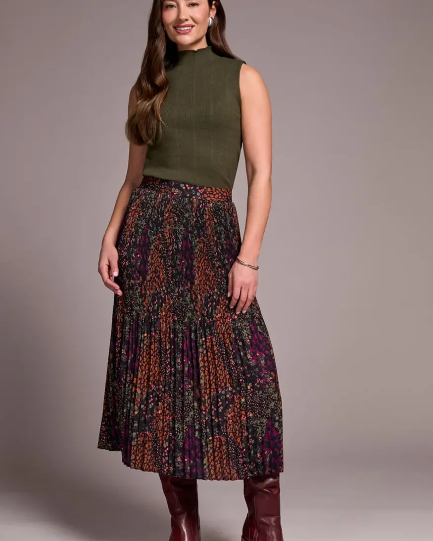 Tribal Serenity Plisse Skirt