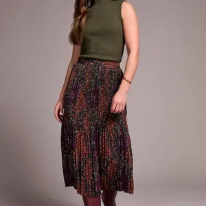 Tribal Serenity Plisse Skirt