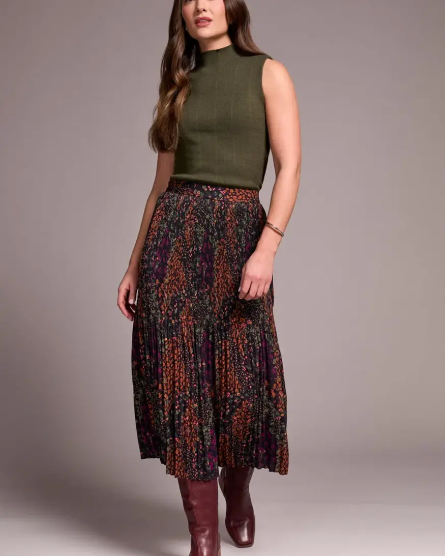 Tribal Serenity Plisse Skirt