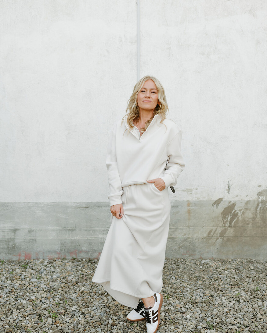 Cest Moi Cotton Fleece High Neck Pullover