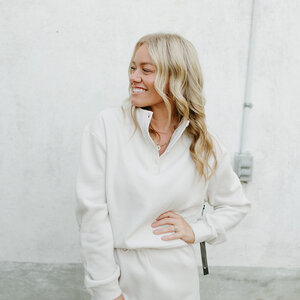 Cest Moi Cotton Fleece High Neck Pullover
