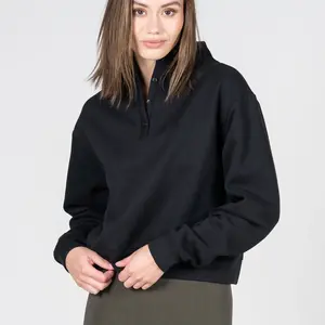 Cest Moi Cotton Fleece High Neck Pullover