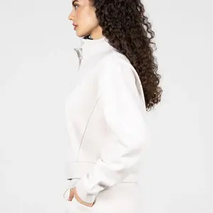Cest Moi Cotton Fleece High Neck Pullover