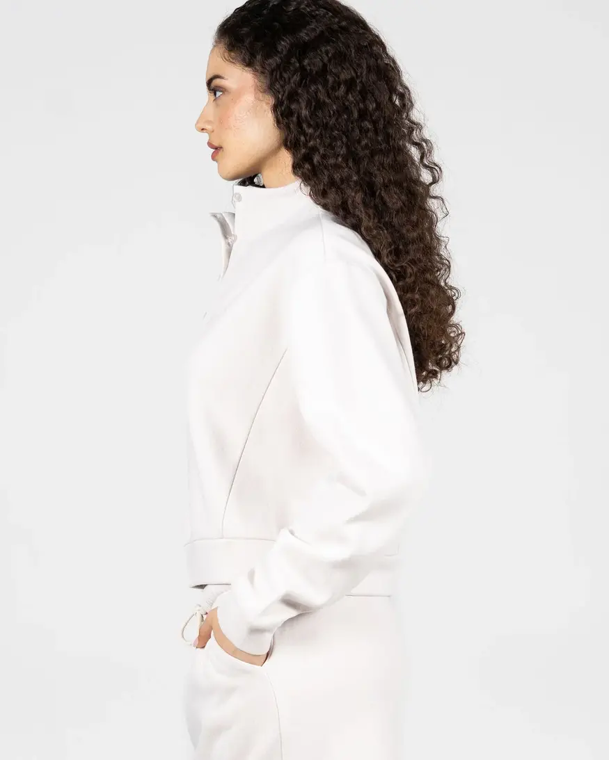 Cest Moi Cotton Fleece High Neck Pullover